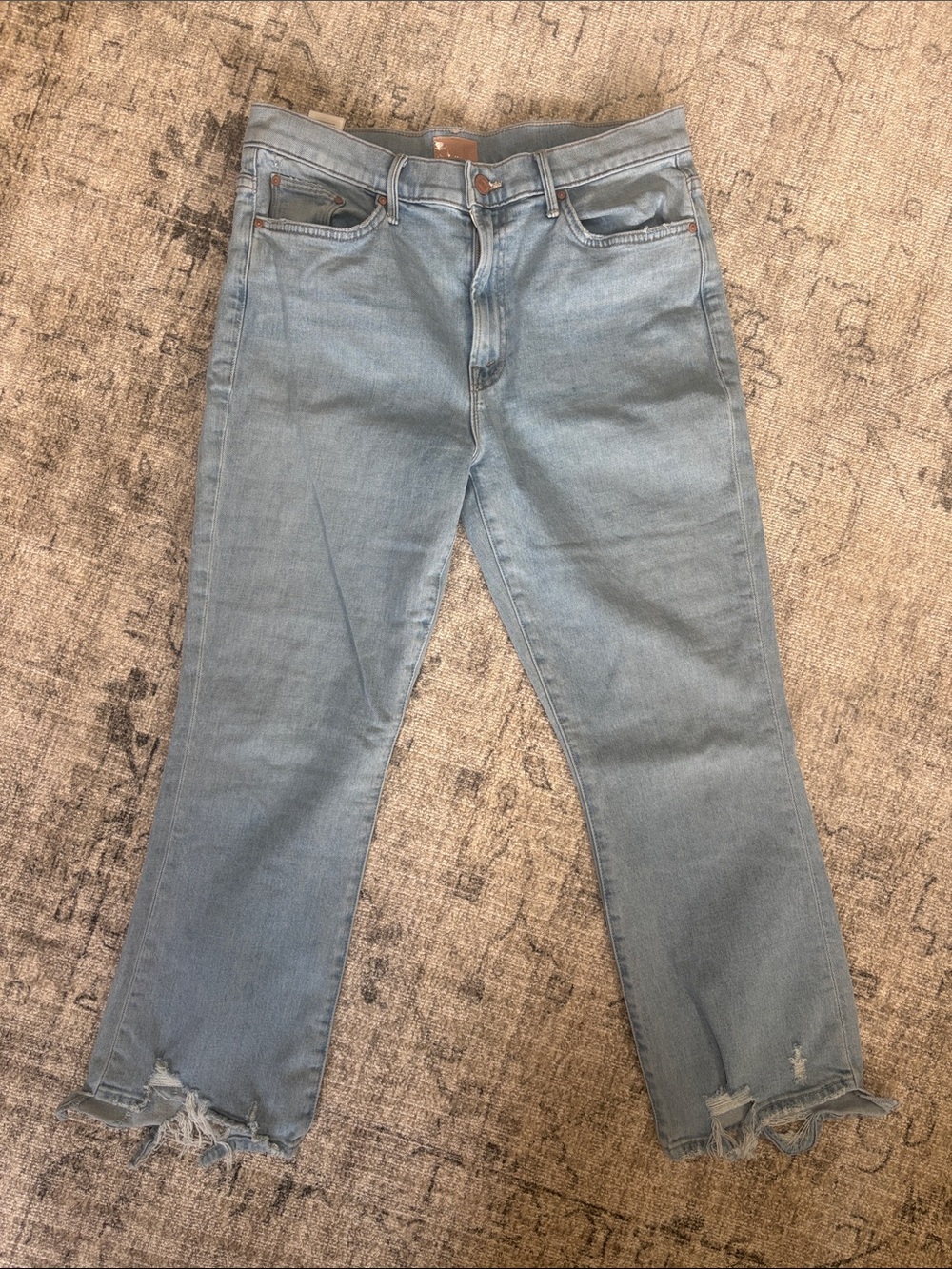 MOTHER Light Blue Distressed Hem Women’s Jeans